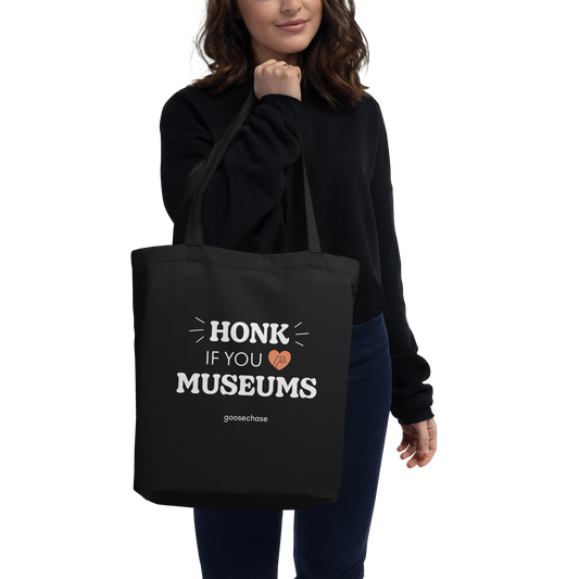 Honk If You Love Museums Tote Bag - Black