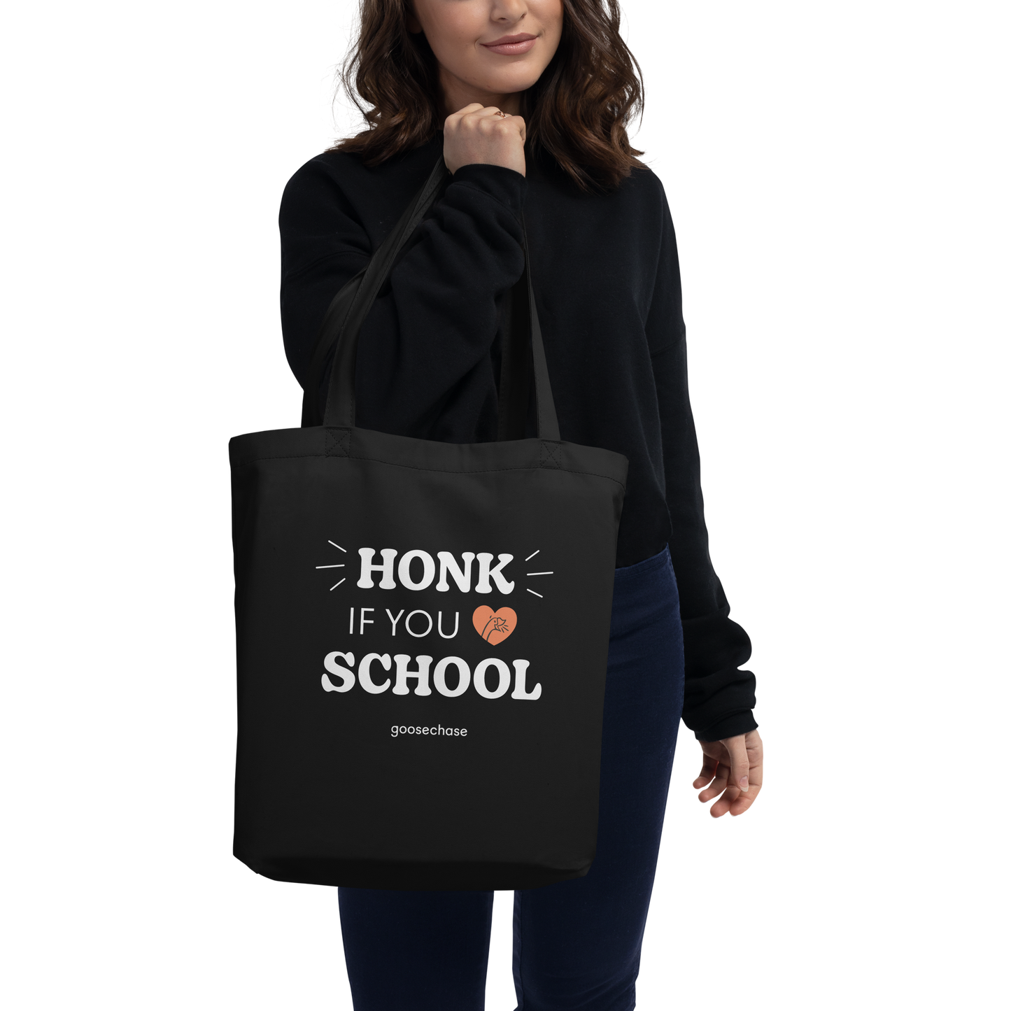 Honk If You Love School Tote Bag - Black