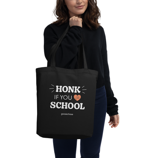 Honk If You Love School Tote Bag - Black