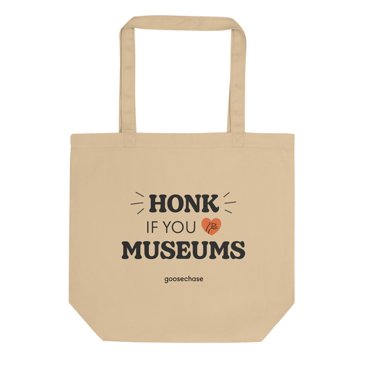 Honk If You Love Museums Tote Bag - Tan