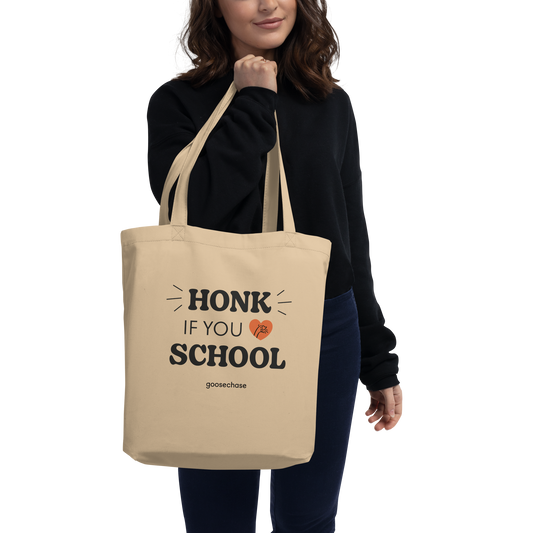 Honk If You Love School Tote Bag - Tan