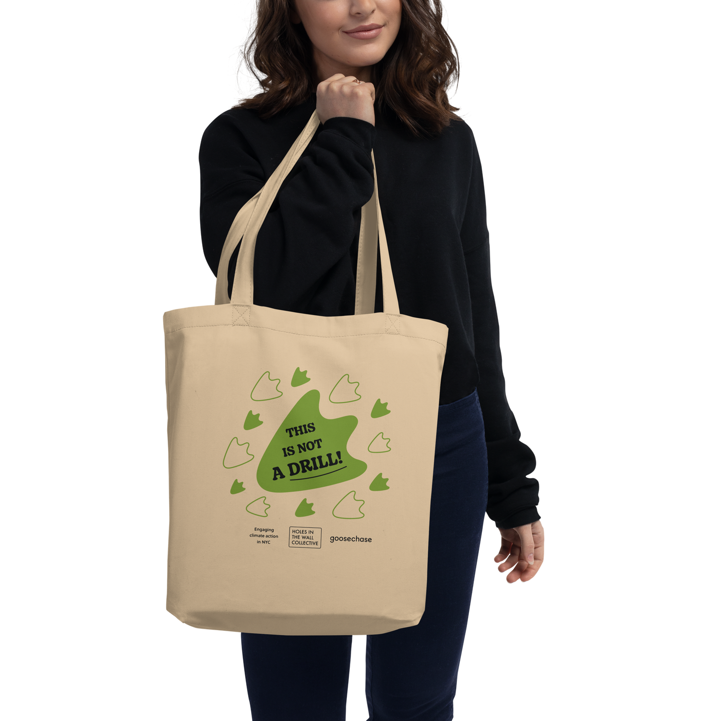 This is Not a Drill Tote Bag - Green Print