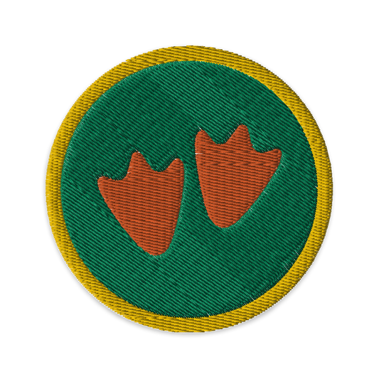 Goose Steps Embroidered Patch - Circle