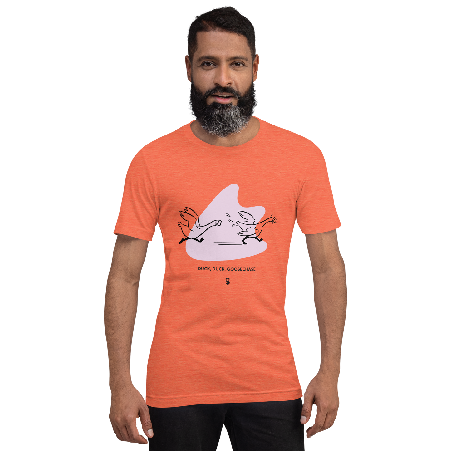 Lilac Duck, Duck, Goosechase Unisex T-shirt - Orange, Mustard, Cream or White