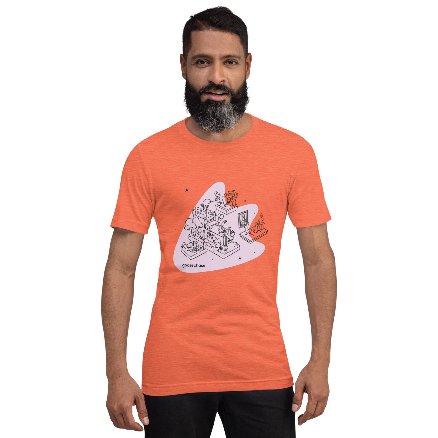 Goose Journeys Unisex T-shirt - Orange, Mustard, Cream or White