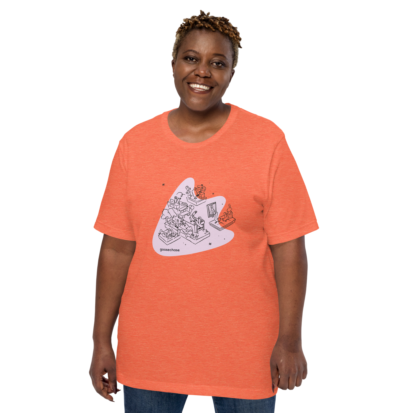 Goose Journeys Unisex T-shirt - Orange, Mustard, Cream or White