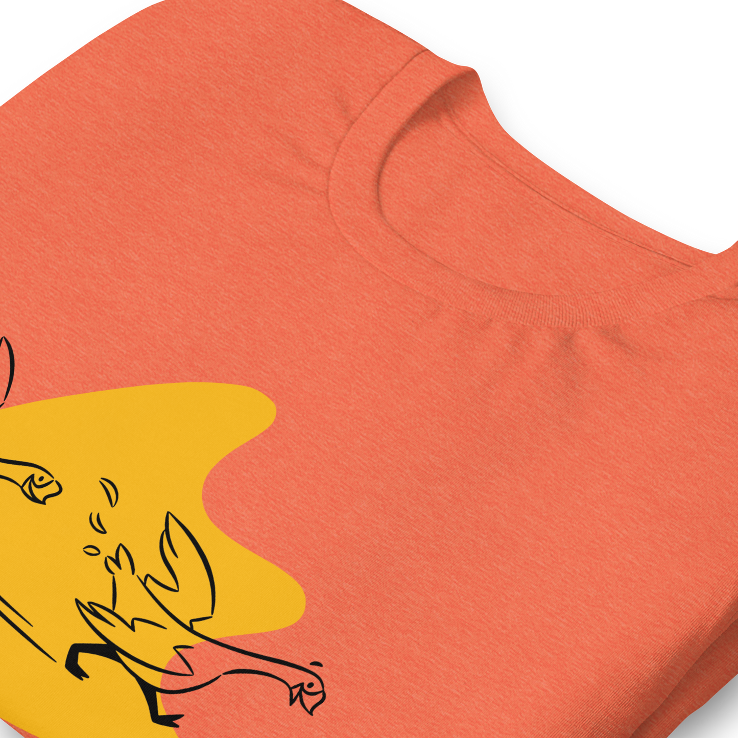 Yellow Duck, Duck, Goosechase Unisex T-shirt - Orange, Cream or White