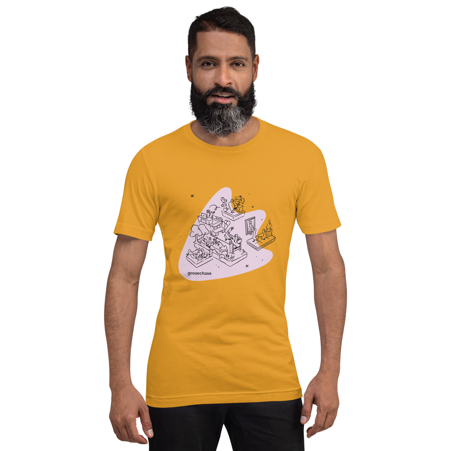 Goose Journeys Unisex T-shirt - Orange, Mustard, Cream or White