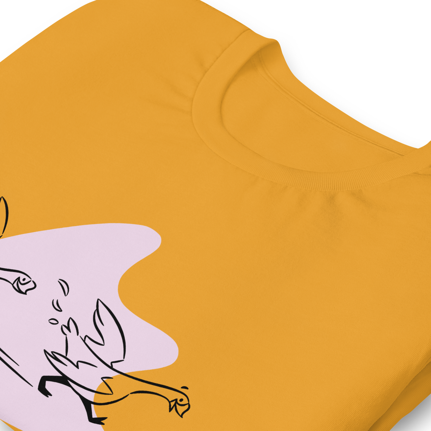 Lilac Duck, Duck, Goosechase Unisex T-shirt - Orange, Mustard, Cream or White