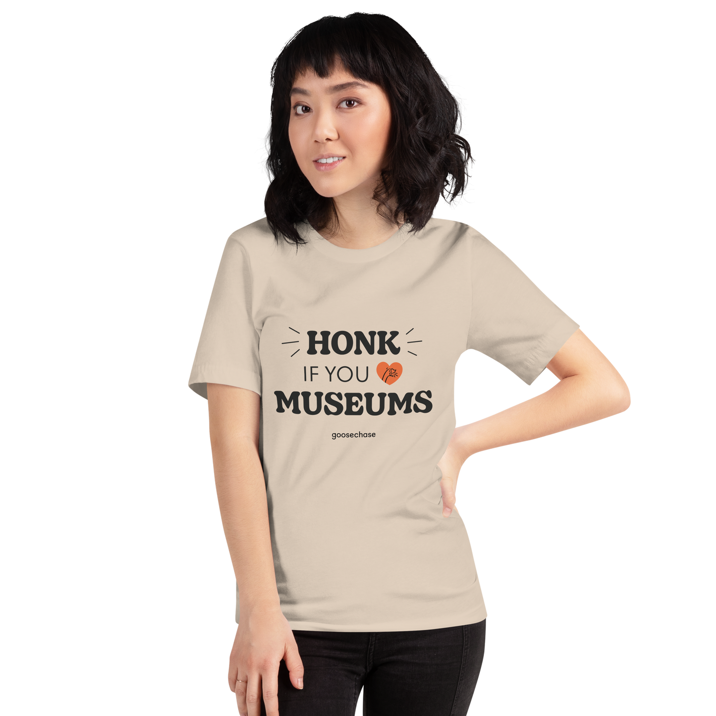 Honk if You Love Museums Unisex Shirt - White or Cream