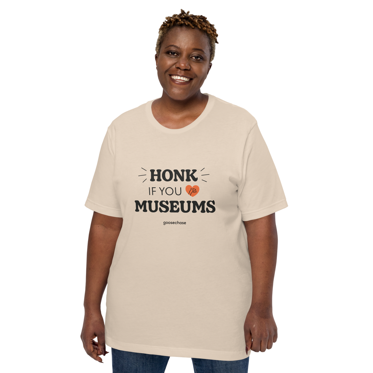 Honk if You Love Museums Unisex Shirt - White or Cream