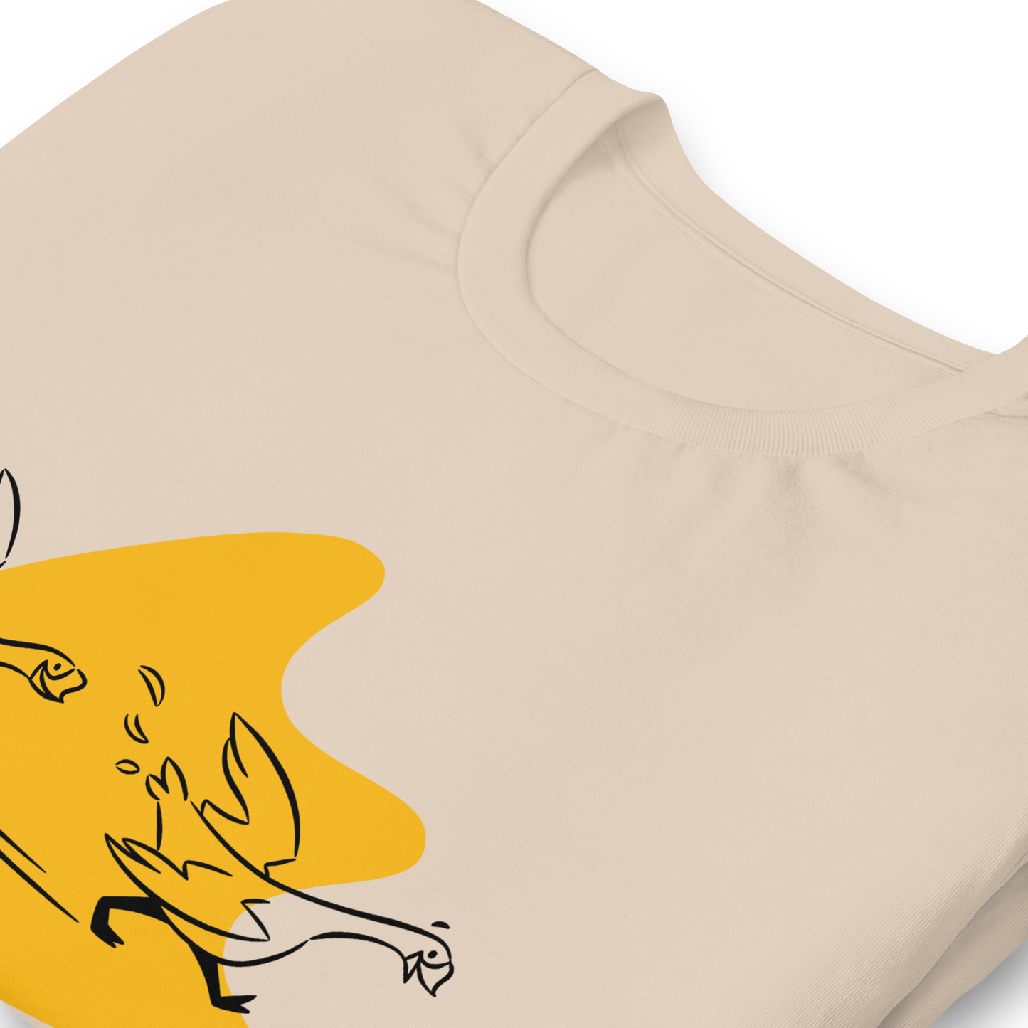 Yellow Duck, Duck, Goosechase Unisex T-shirt - Orange, Cream or White