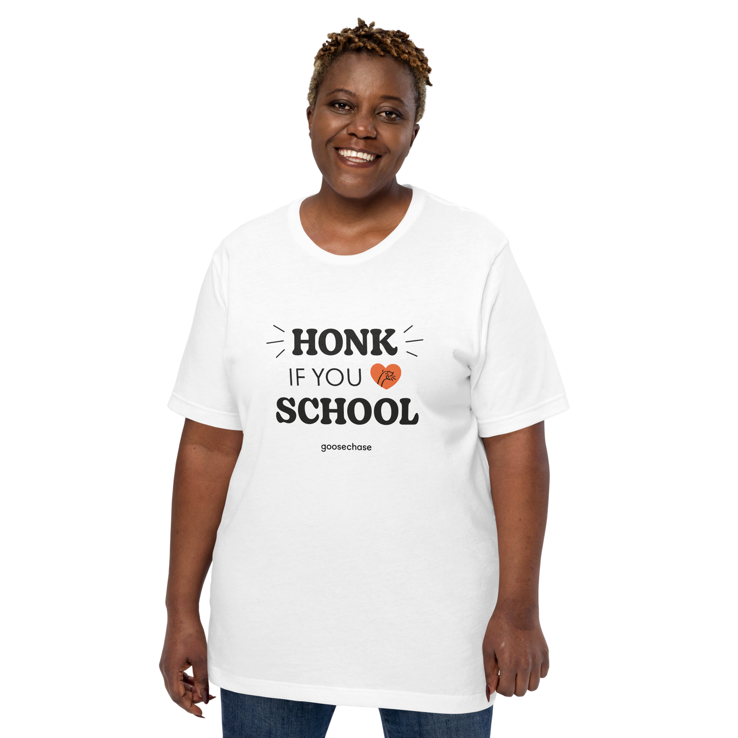 Honk If You Love School Unisex T-shirt - White or Cream