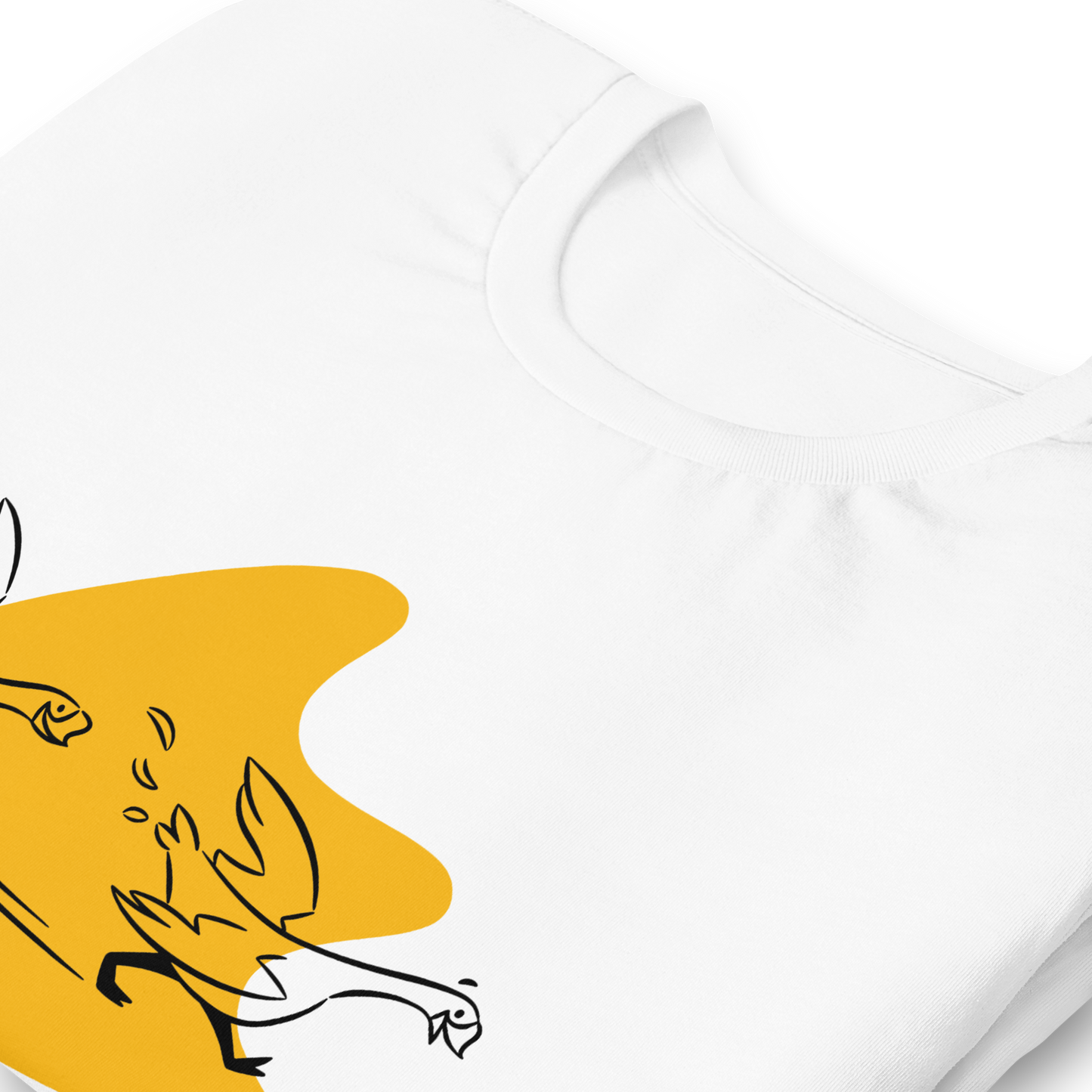 Yellow Duck, Duck, Goosechase Unisex T-shirt - Orange, Cream or White