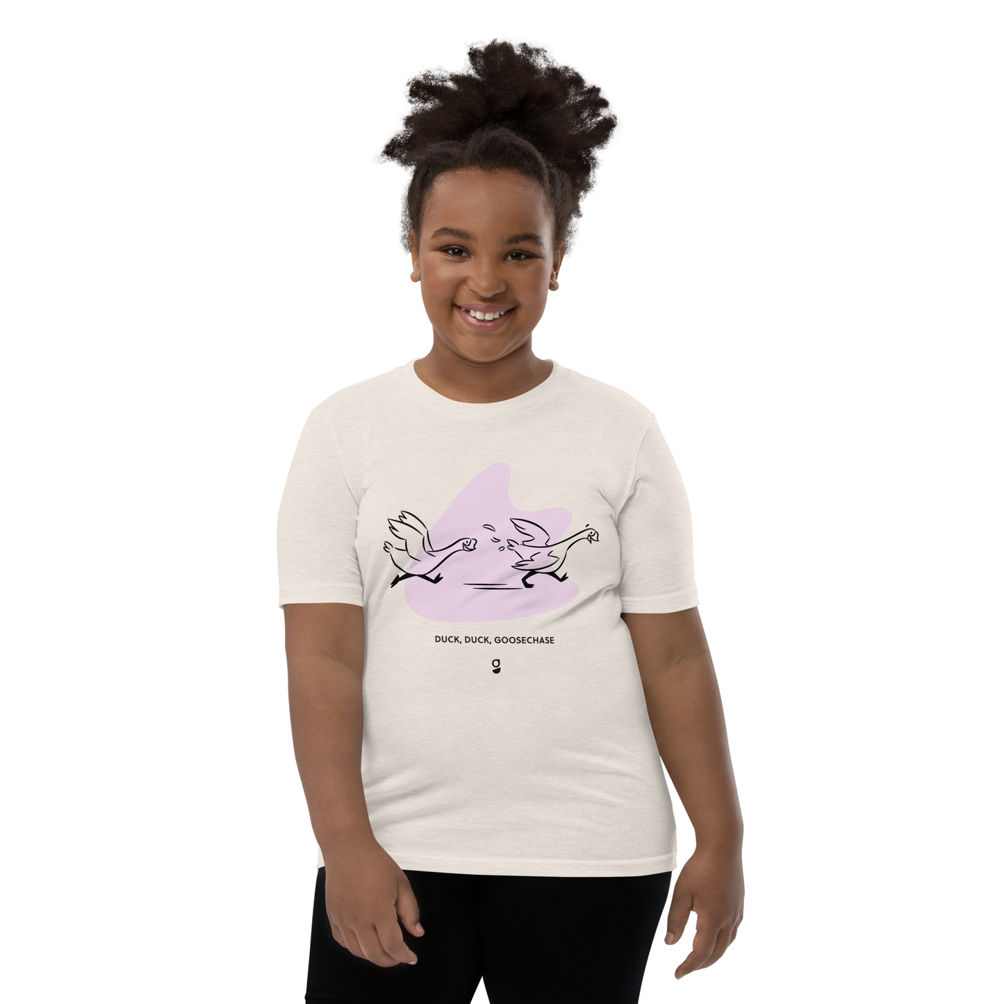 Lilac Duck, Duck, Goosechase Youth T-Shirt - Mustard, Cream or White