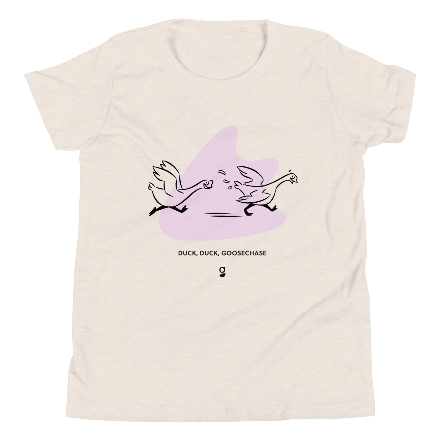 Lilac Duck, Duck, Goosechase Youth T-Shirt - Mustard, Cream or White