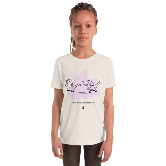 Lilac Duck, Duck, Goosechase Youth T-Shirt - Mustard, Cream or White