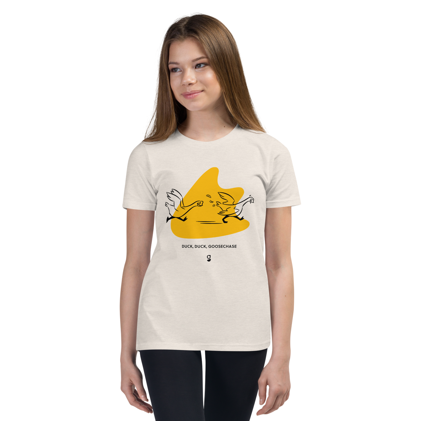 Yellow Duck, Duck, Goosechase Youth T-Shirt - Cream or White