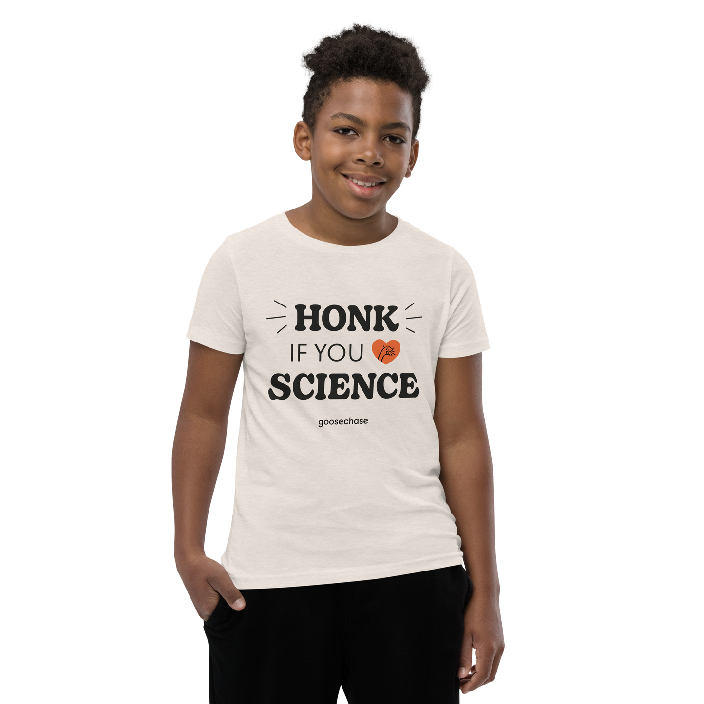 Honk If You Love Science Youth T-Shirt - White or Cream