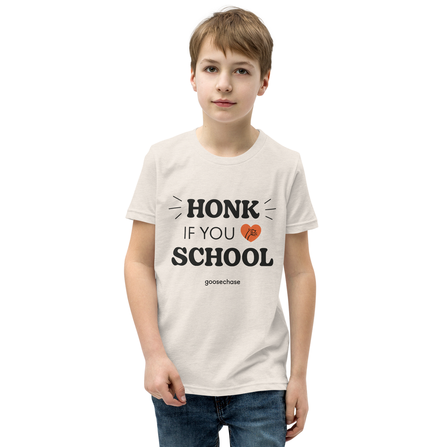 Honk If You Love School Youth T-Shirt - White or Cream