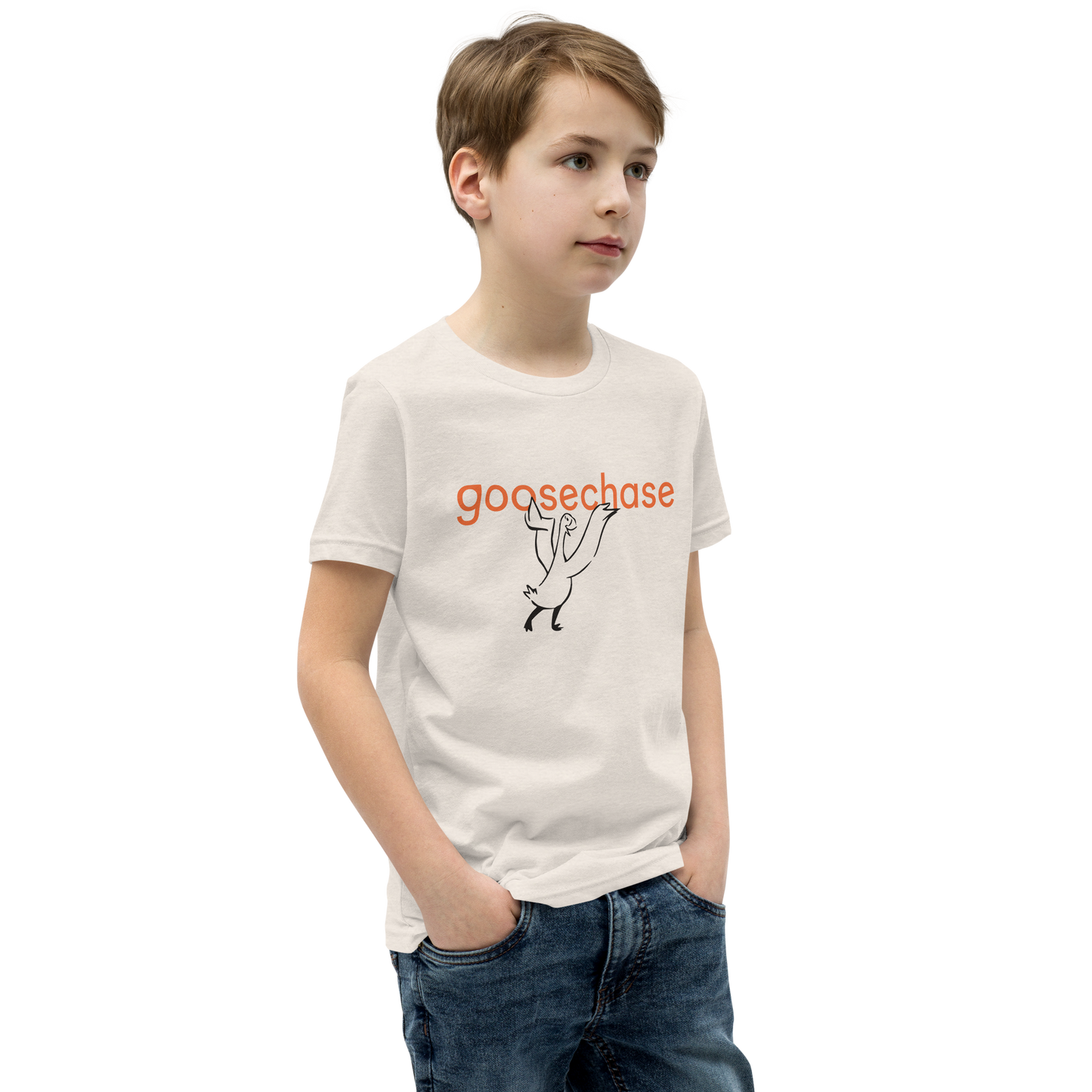 Goosechase Classic Youth T-Shirt - White or Cream