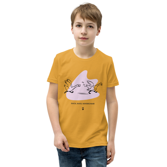 Lilac Duck, Duck, Goosechase Youth T-Shirt - Mustard, Cream or White