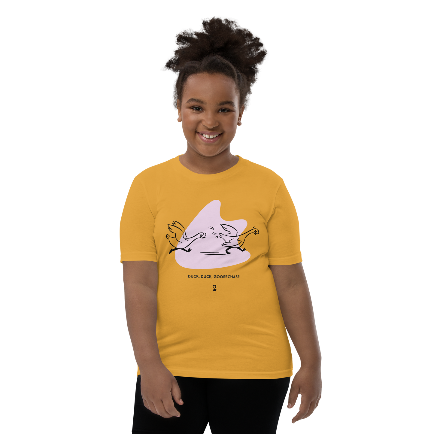 Lilac Duck, Duck, Goosechase Youth T-Shirt - Mustard, Cream or White