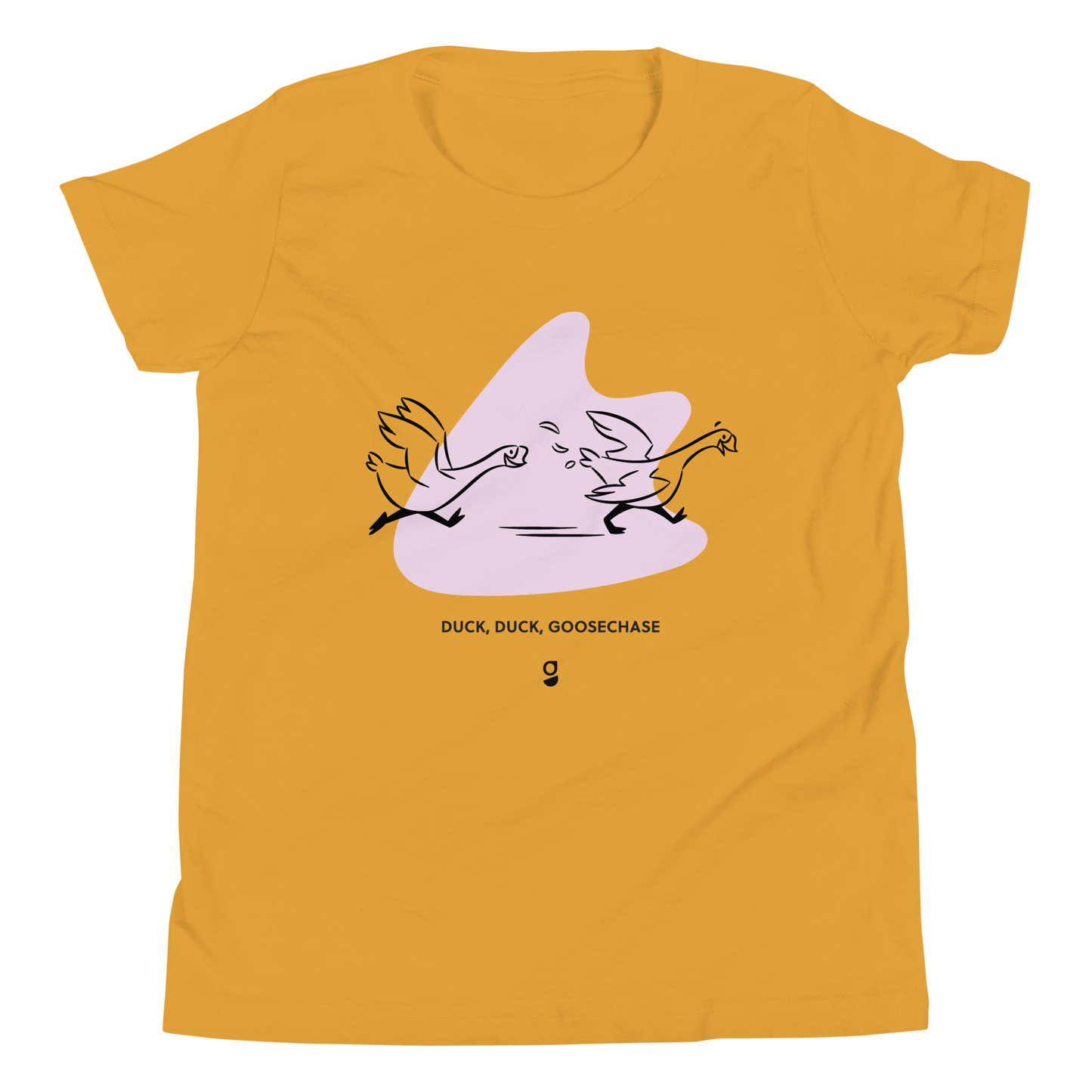 Lilac Duck, Duck, Goosechase Youth T-Shirt - Mustard, Cream or White