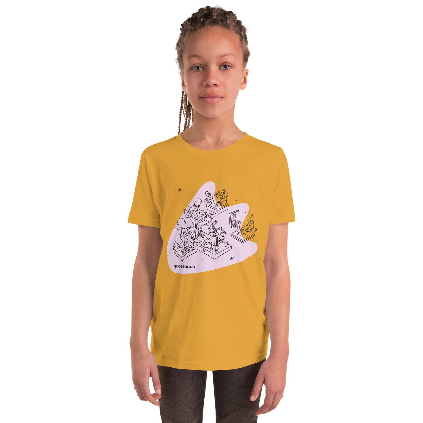 Goose Journeys Youth T-Shirt - Mustard, Cream or White