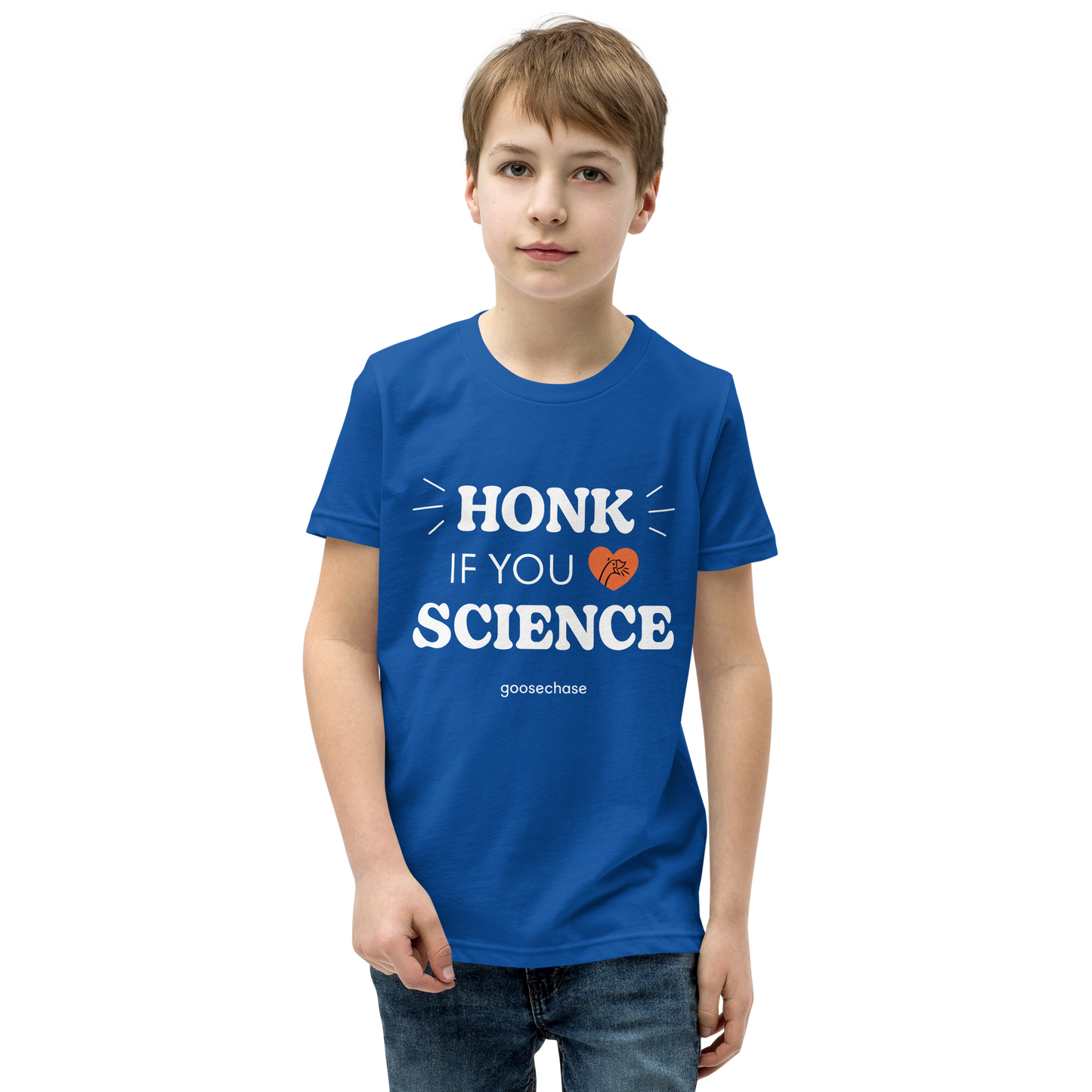 Honk if You Love Science Youth T-Shirt - Green or Blue