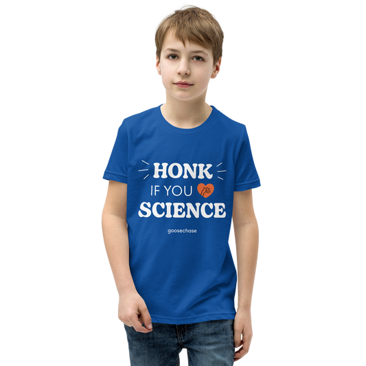 Honk if You Love Science Youth T-Shirt - Green or Blue