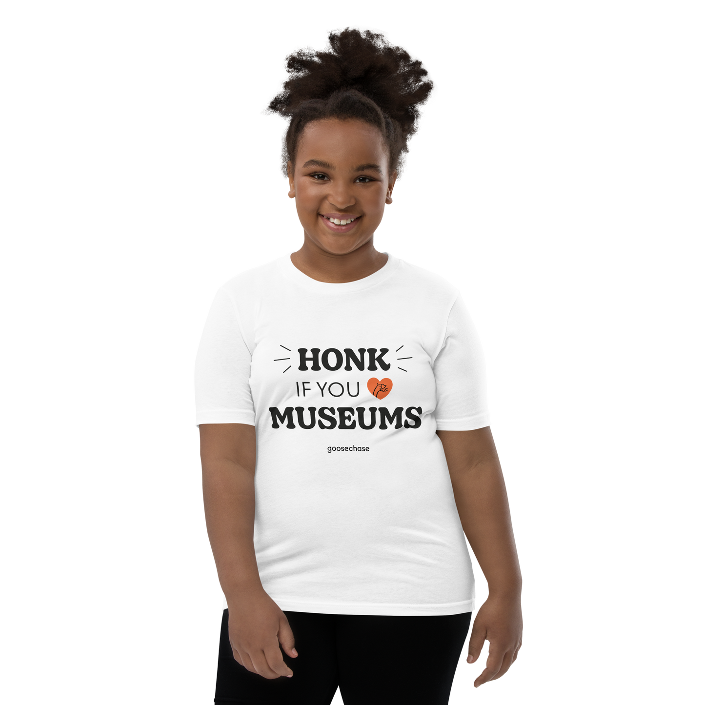 Honk if You Love Museums Youth T-Shirt - White or Cream