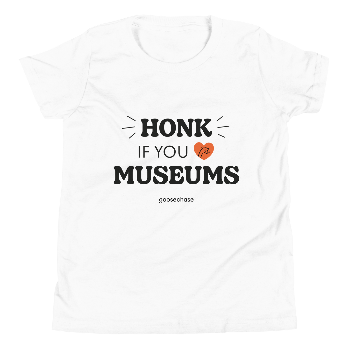 Honk if You Love Museums Youth T-Shirt - White or Cream