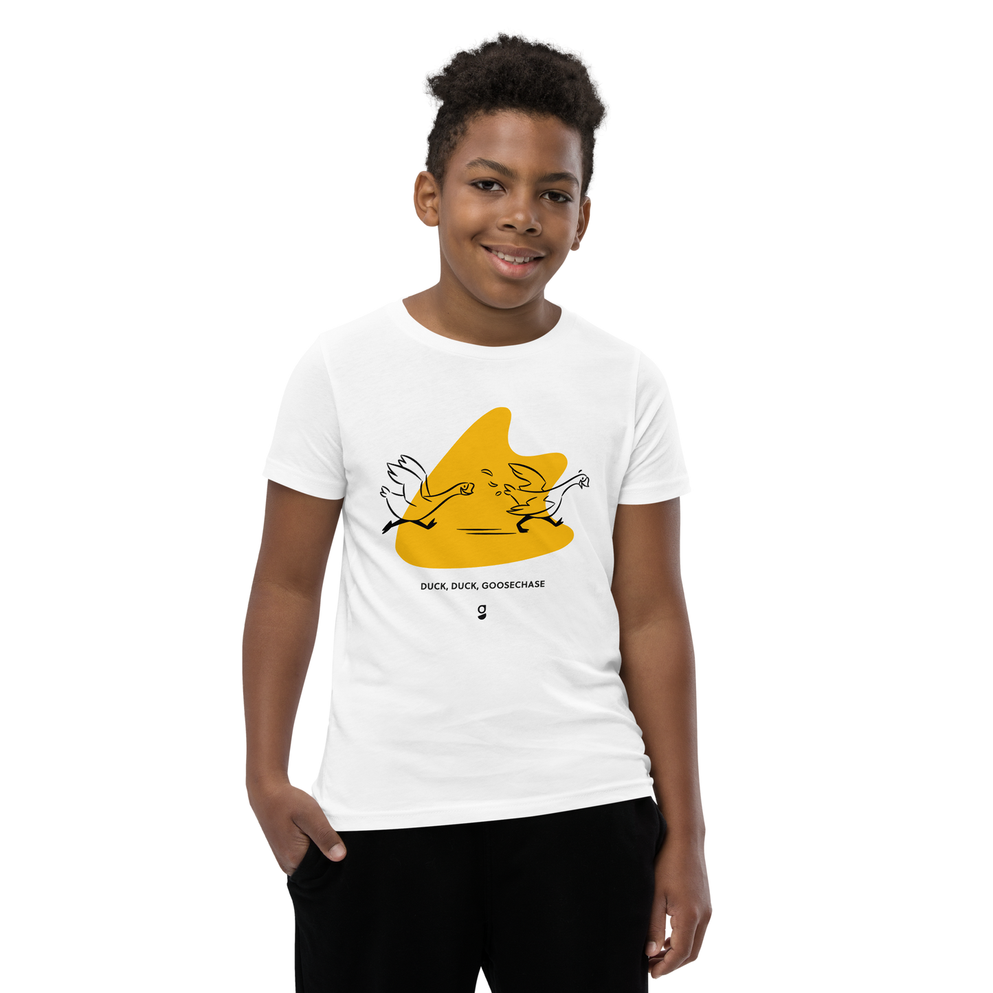 Yellow Duck, Duck, Goosechase Youth T-Shirt - Cream or White