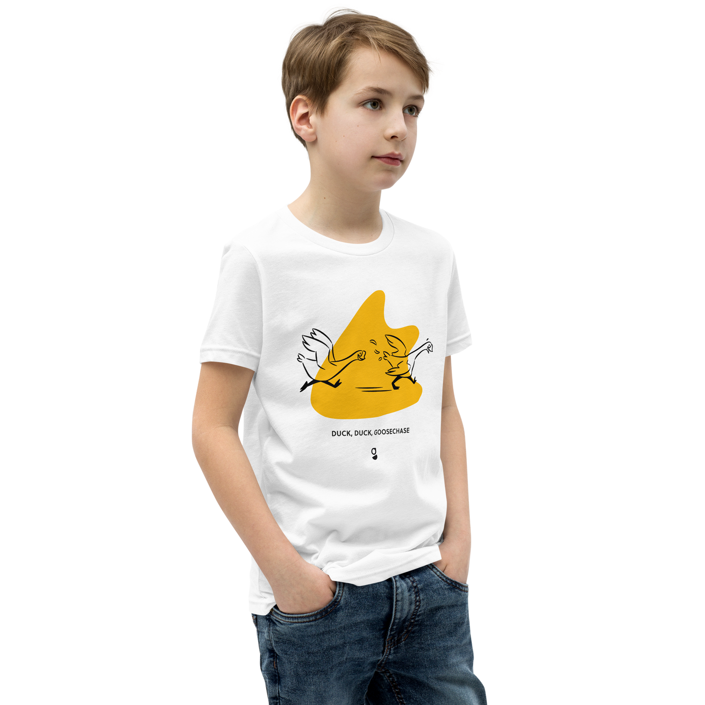 Yellow Duck, Duck, Goosechase Youth T-Shirt - Cream or White